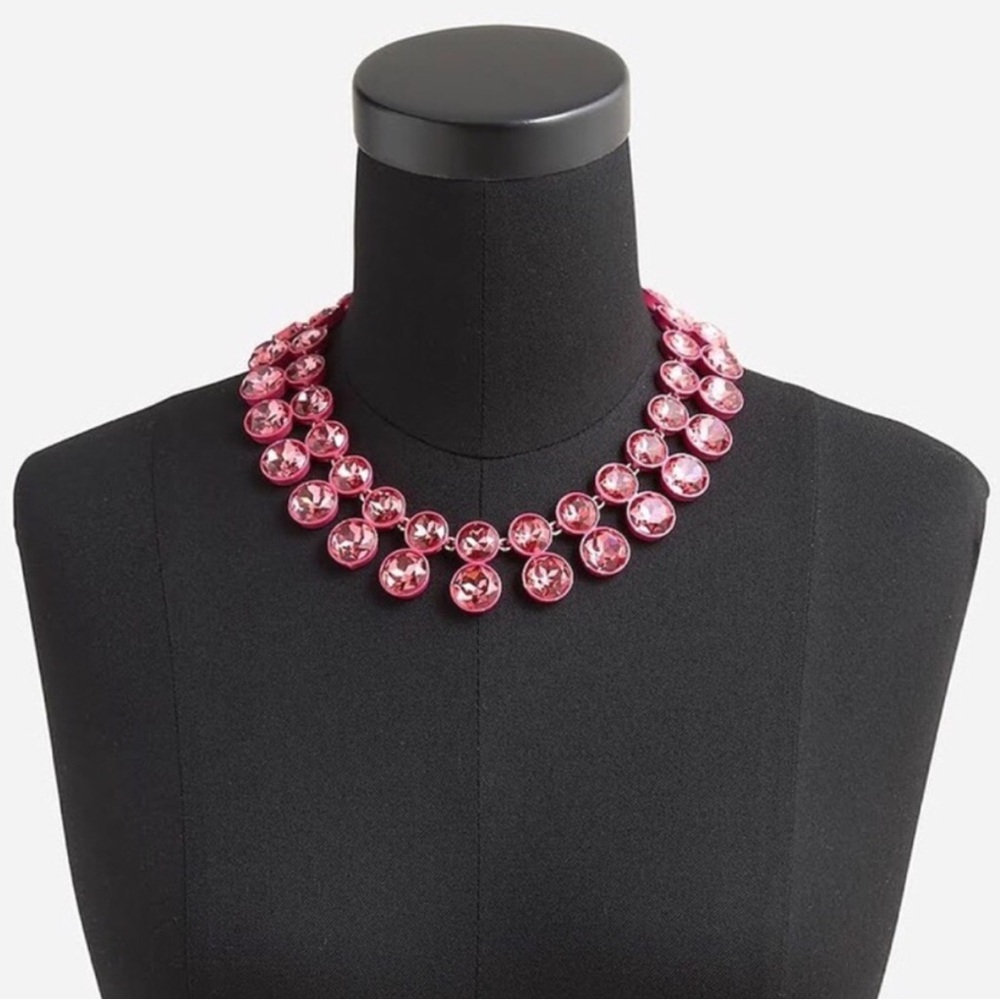 J.Crew Statement Necklace Gemstones Brûlée Crystals New With Tag - Picture 2 of 8